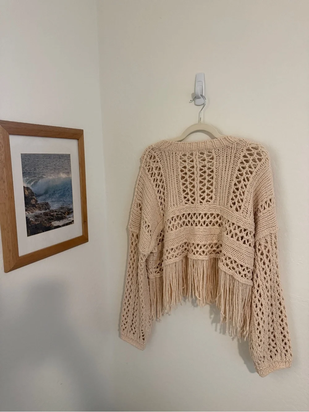 NWOT Free People Higher Love Fringe Sweater